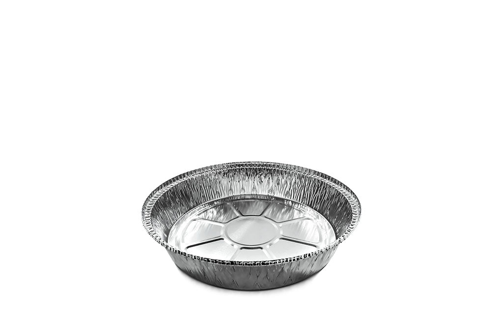 Aluschale, Alu-Rundschale, ungeteilt, hochstehender Rand für Alukarton-Deckel, 1450 ml, Ø227 mm, Höhe 44 mm, Typ C803L